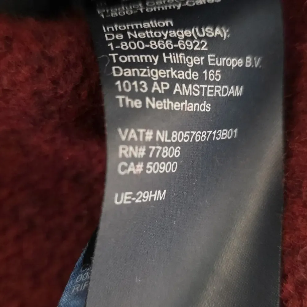 Tommy Hilfiger Burgundy and Red Turtleneck Wool Sweater Womens XS